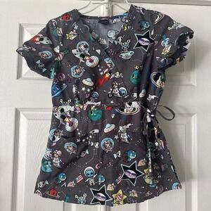 Tokidoki by Koi Scrub Top Womens XS Astronaut Space Kawaii Anime Nurse Medical
